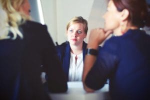 pensive introverted woman