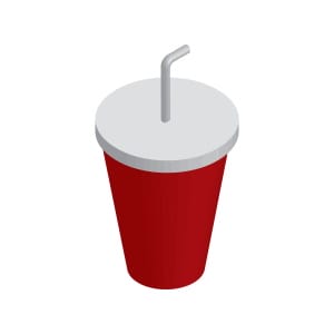 a cup with a lid and straw