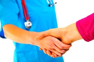 LNC shaking hand of doctor