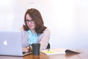 woman and laptop computer