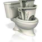 flushing money down the toilet