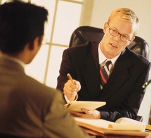 image of attorney talking to a man