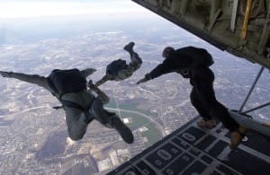 image of skydiving and appropriate LNC fears 