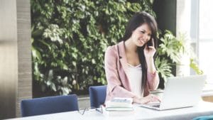 woman on phone