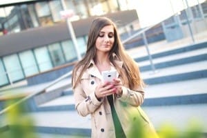 woman with phone